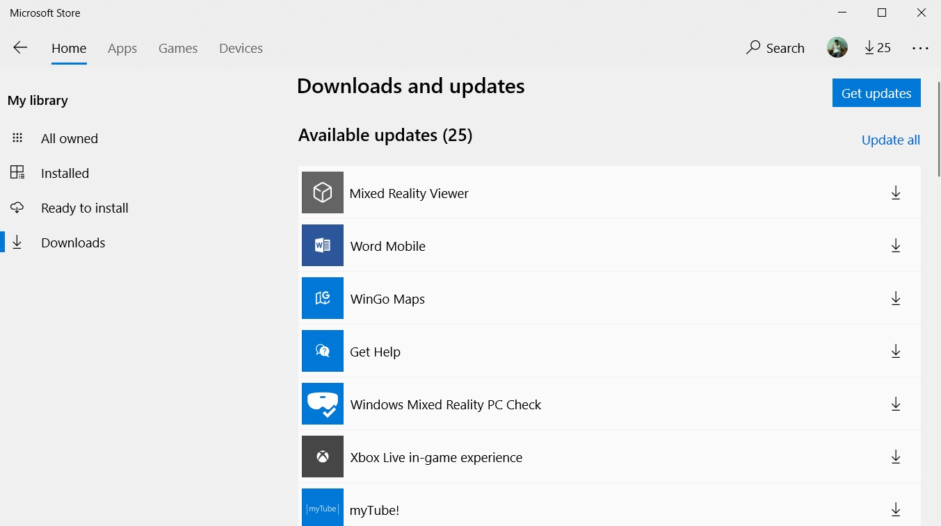 Windows 10 app store can